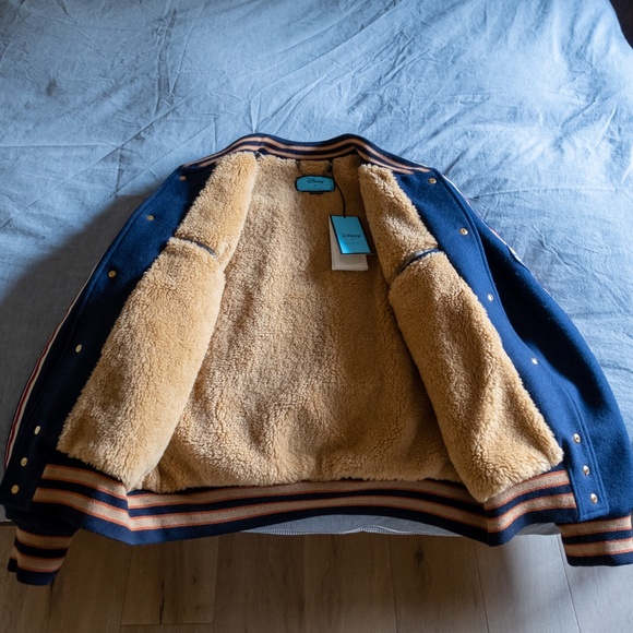 Gucci x Disney Men's Bomber Jacket Navy with Huey, Dewey and Louie Patch Size 48 - Picture 5 of 8